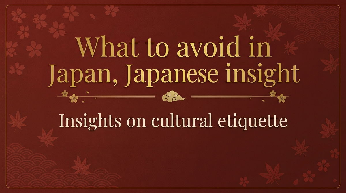 What to avoid in Japan — Japanese insight on cultural etiquette